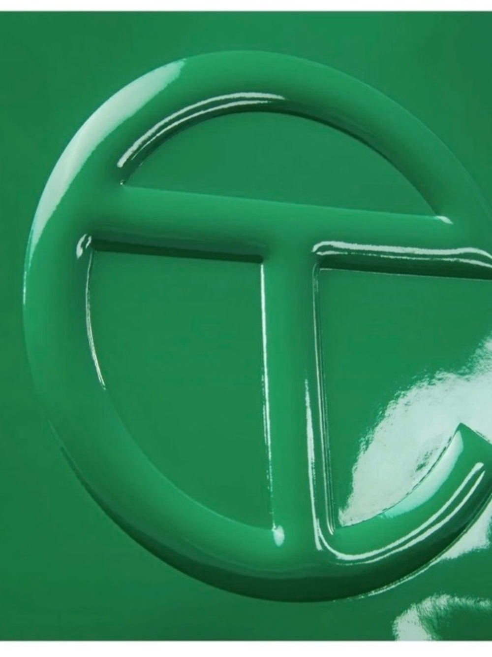 Telfar Green Medium Patent Tote Bag with Embossed Logo w/dust bag - Picture 5 of 10